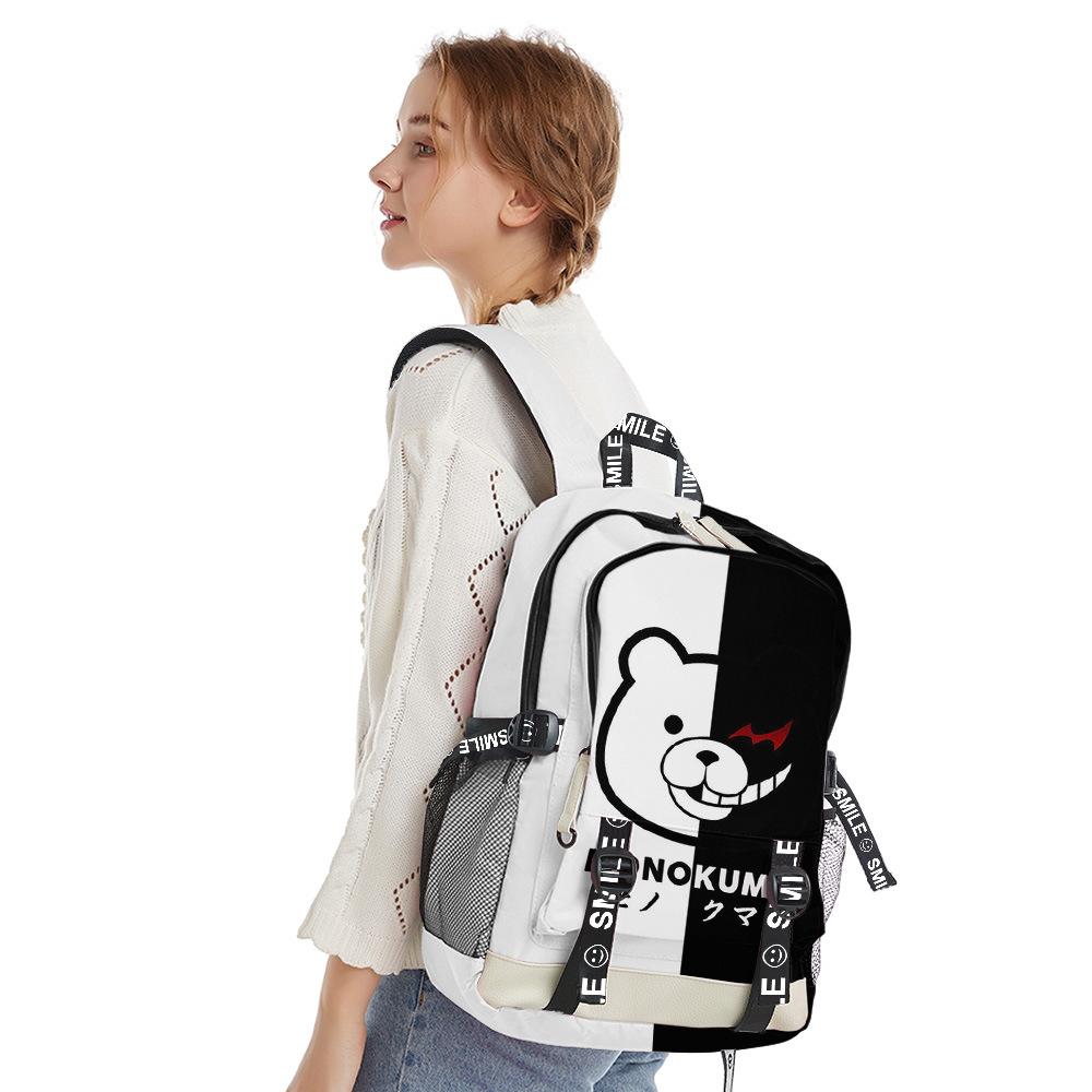 Trending Unique Cool Bad Bunny Knapsacks Boys/Girls Pupil Learner Bags 3D Design Keychains Oxford Moisture-proof Adorable Small Backpacks