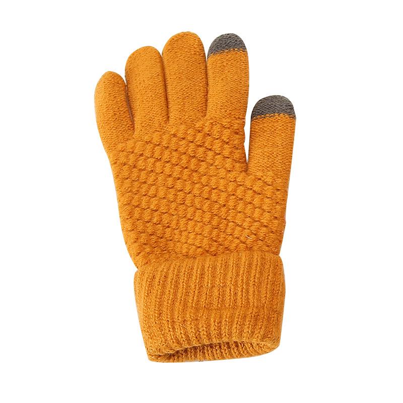 Women's and Men's Touchscreen Winter Gloves with Pineapple Pattern - Thick, Warm, Velvet-Lined, Wool, Cotton, Cold-Proof for Cycling.