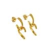 European & American Minimalist 18k Gold-Plated Stainless Steel Geometric Earrings