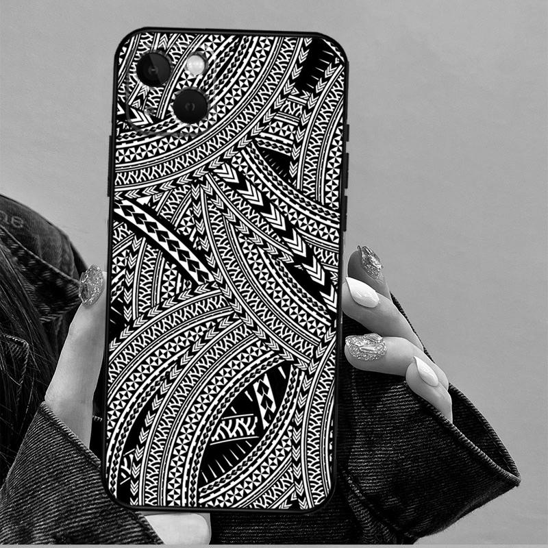 Polynesian Pattern Design Funda For iPhone 15 16 Pro Max 12 13 Mini 11 14 Pro Max XS X XR 15 16 Plus Case