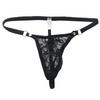 Men's Mini Bow Lace See Through Thong Floral Sissy Pouch Lingerie Underwear