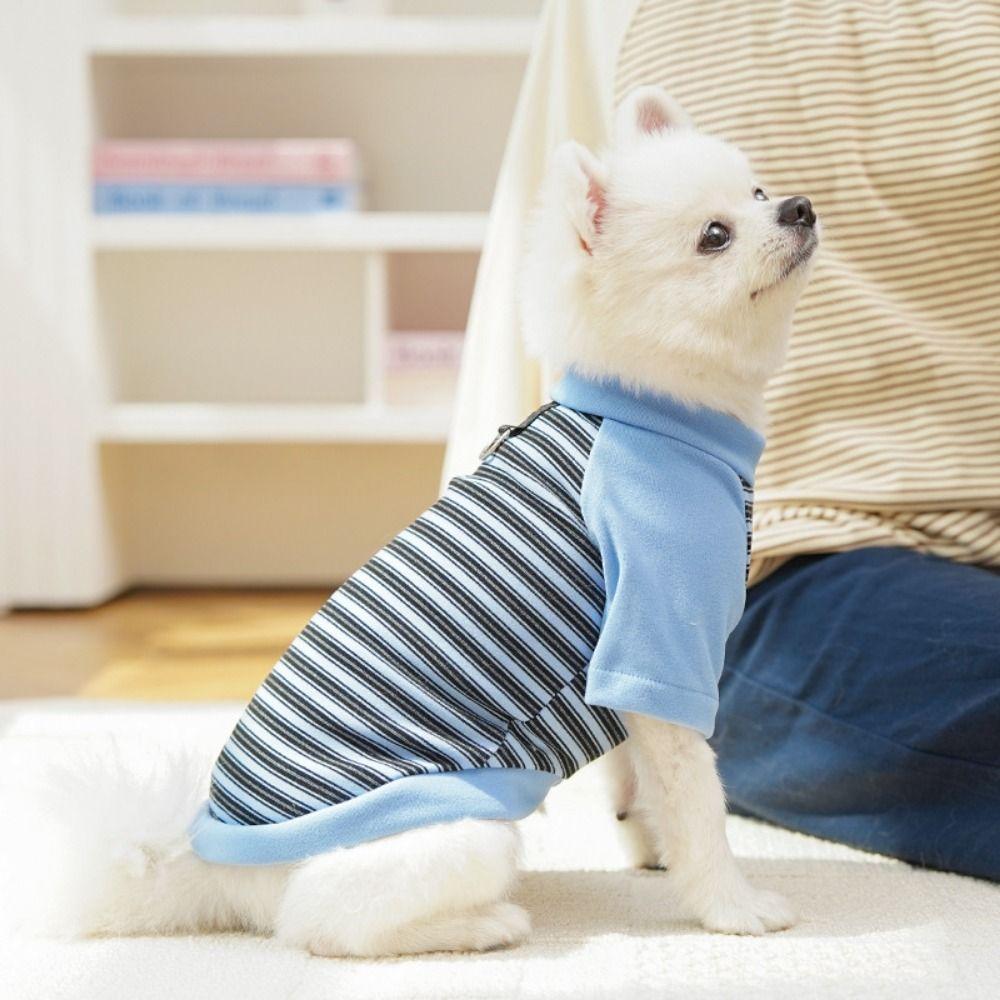 Comfortable Dog Hoodies Soft Dog Base Coat Fashion Striped Pet Clothes  Autumn and Winter