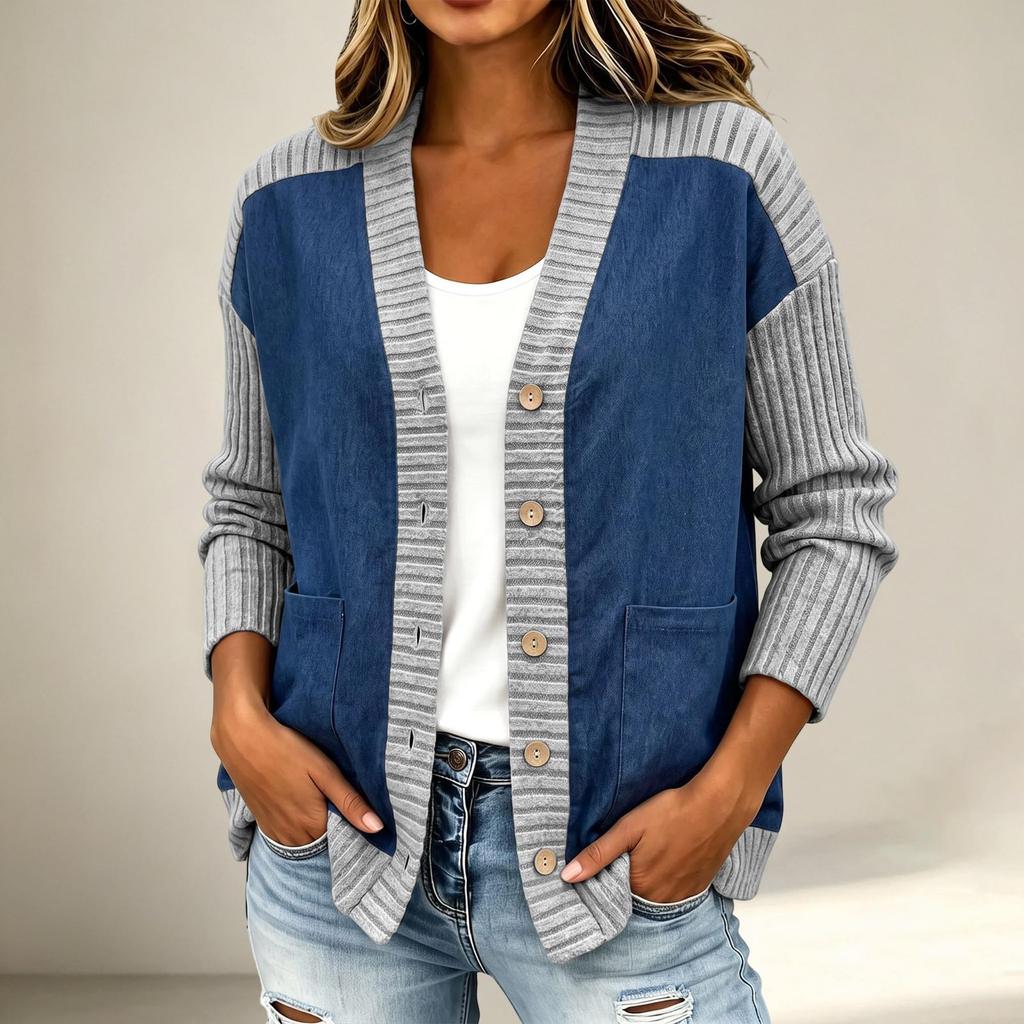 Women's Casual Loose Fit Patchwork Jacket