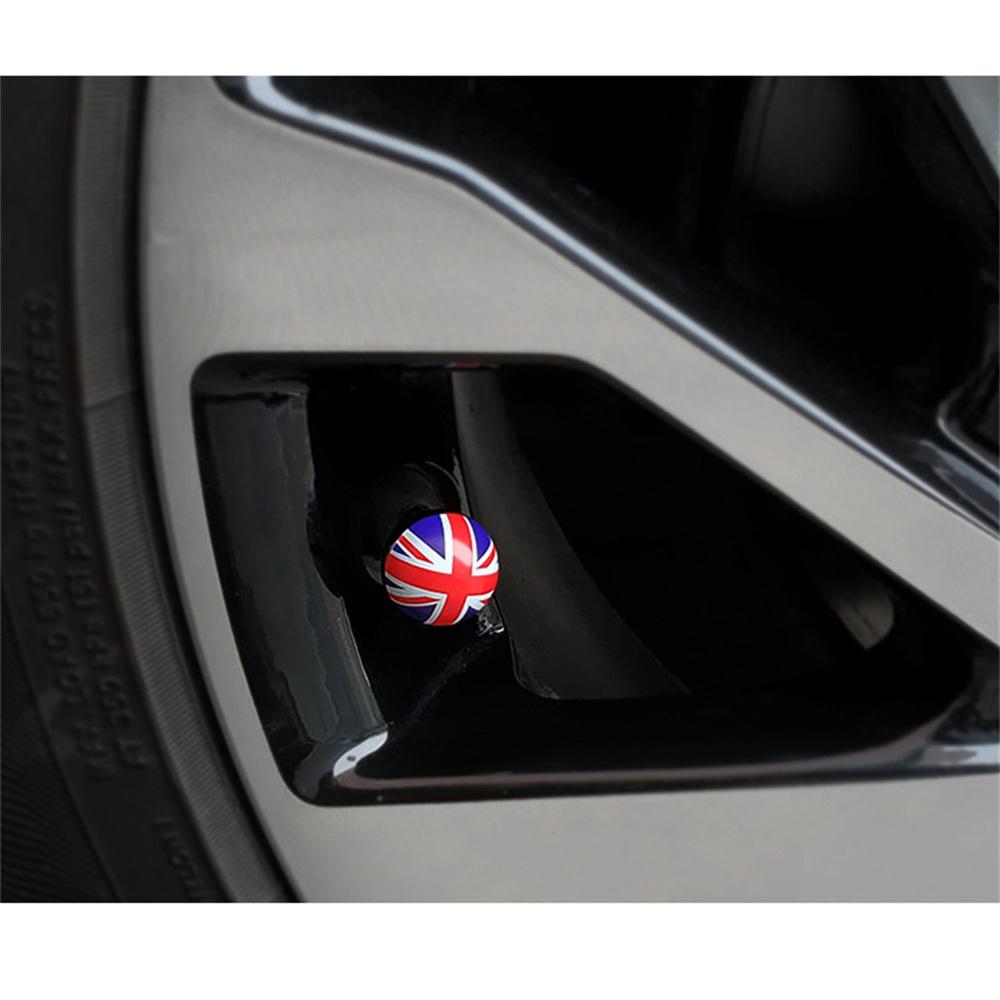 4pcs England British Flag Car Round Wheel Tire Ball Air Stem Valve Cap Covers