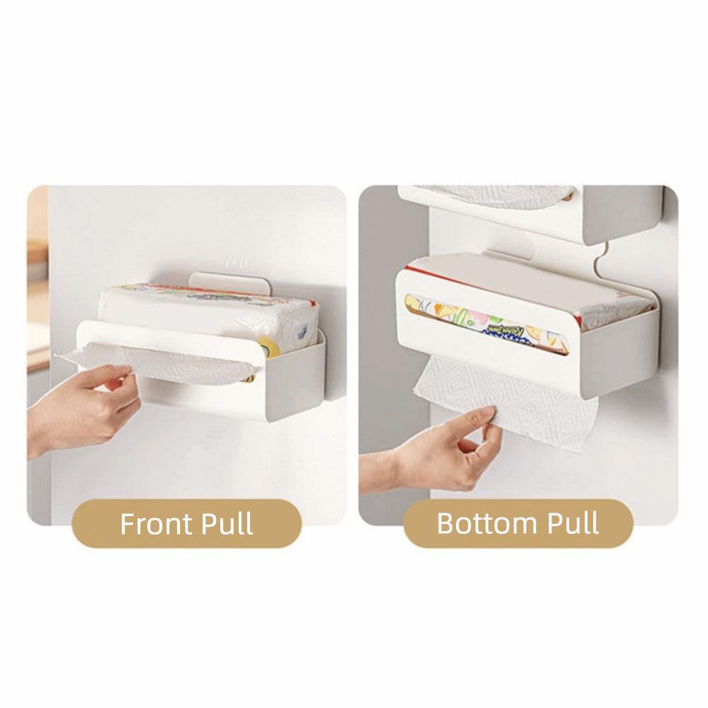 Punch Free Magnetic Paper Towel Holder Large Capacity Refrigerator Organizer  Kitchen