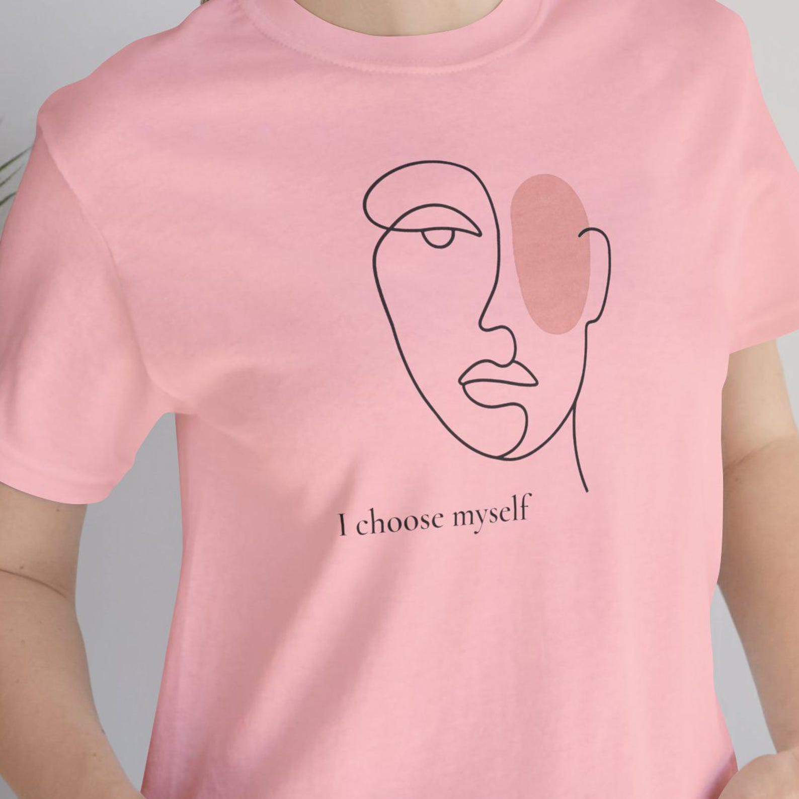I Choose Myself T shirt, Minimal Line Art Face Shirt, Minimalist Graphic Tee, Self Love Quote Shirt, Modern Woman Art Tee,Trendy Women Shirt 2XL