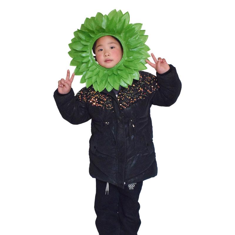 42cm Nakrycie głowy słonecznika Zabawne rekwizyty do występu Kapelusz słonecznika Kaptur na imprezę taneczną Festiwal Gry Dzieci Nastolatki Dorośli Akcesoria