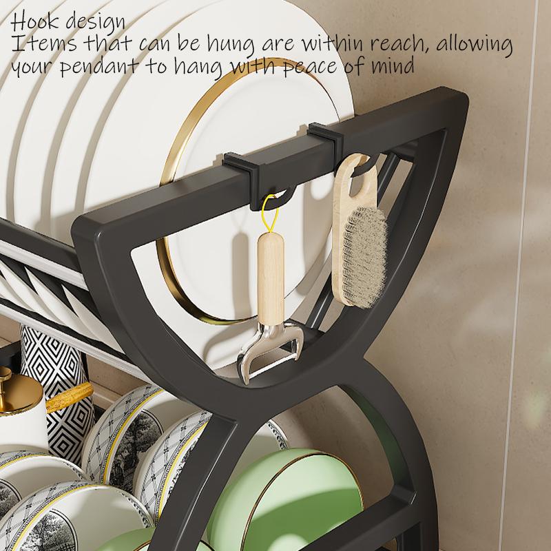 Double Layered Cutlery Storage Rack With Drainage Tray And Cutlery Rack, Kitchen Countertop Drainage Rack, Cutlery Storage Rack