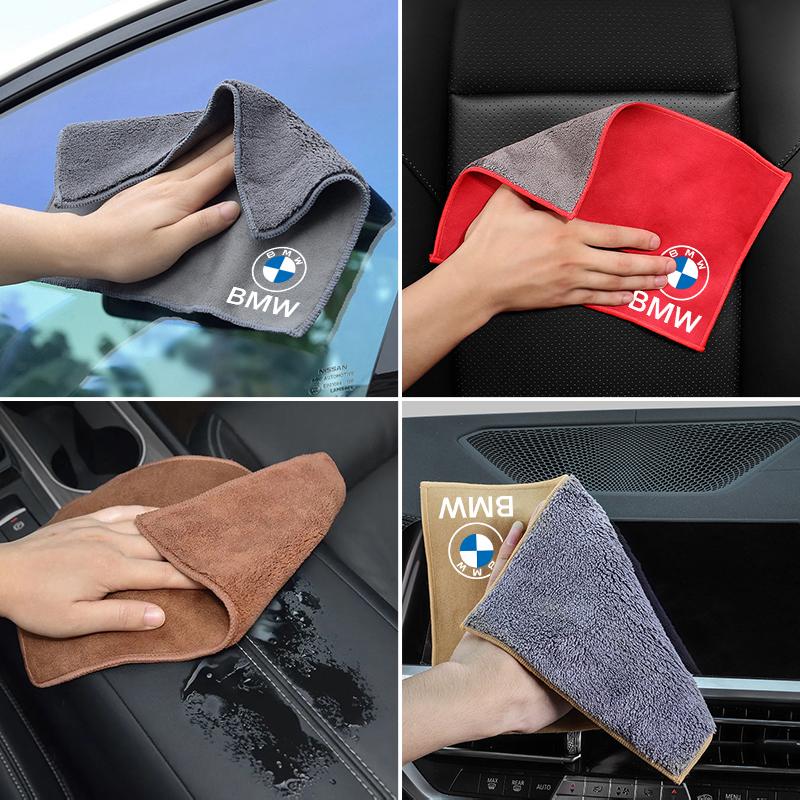 BBKZ6 Suede Clean Leather Cloth Motorcycle Washing Towel Motorcycle Sticker for BMW E90 E60 E71 F30