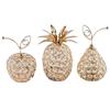 Adornos de Manzana de Cristal Creativos Miniaturas con Forma de Piña de Pedrería Brillante Manualidades de Pera de Nieve Decoración para el Hogar Accesorios de Fotografía