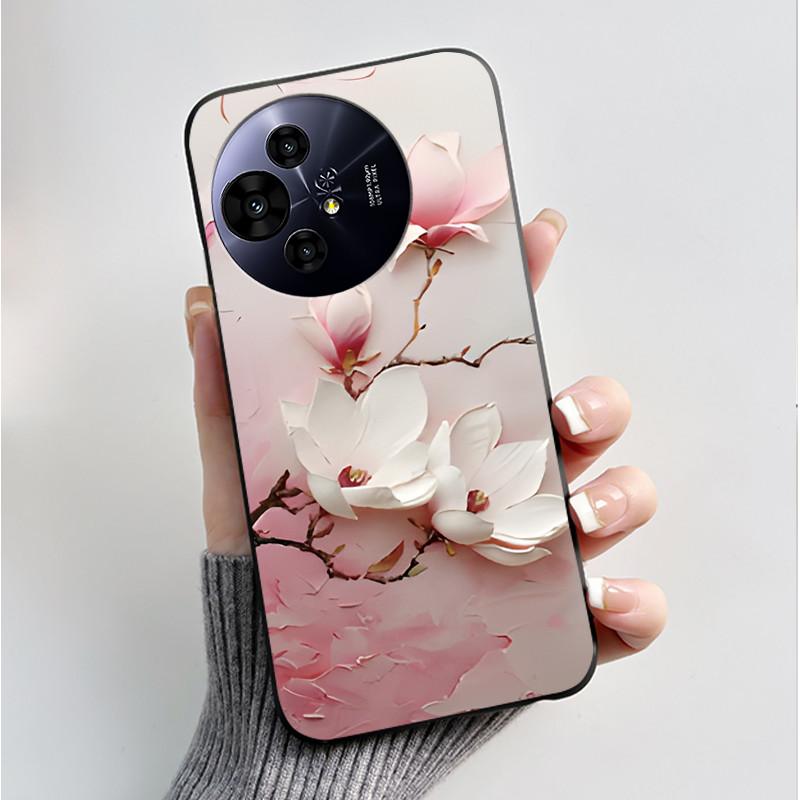Case For TCL 50 Pro NxtPaper 5G Phone Case Luxury Fashion Butterfly Flower Black Soft TPU Silicone Shockproof Cover Casing Shell