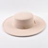 French Style Fedora Hat for Women Autumn Winter 10CM Wide Brim Flat Top Felt Hat Fashion Derby Wedding Jazz Hats