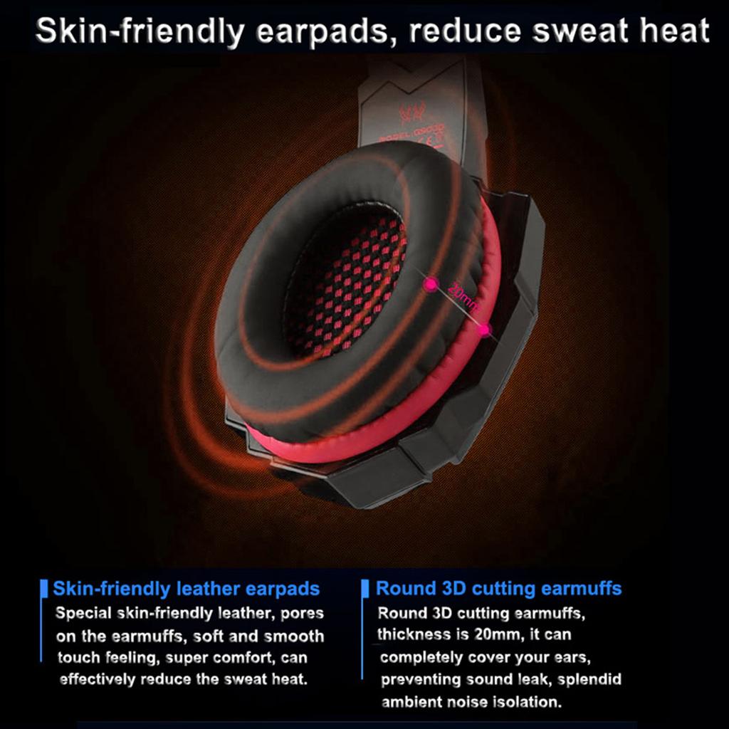 G9000 3.5mm Gaming Headphone Stereo Game Headset Noise Cancellation Earphone with Mic LED Light Volume Control for PS4