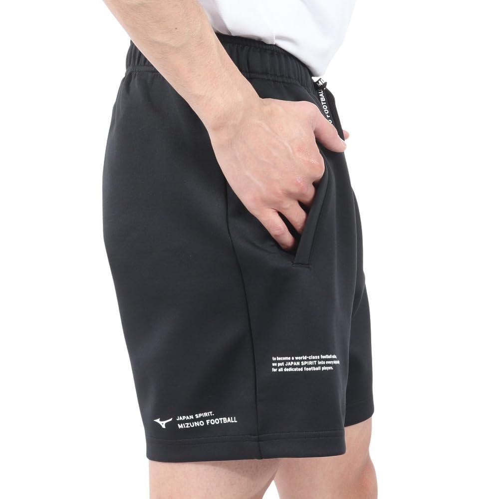 Mizuno Soccer Wear Half OFF THE Slim Black Shorts, Pants, PITCH, Stretch, Silhouette, Unisex, P2MDB066,