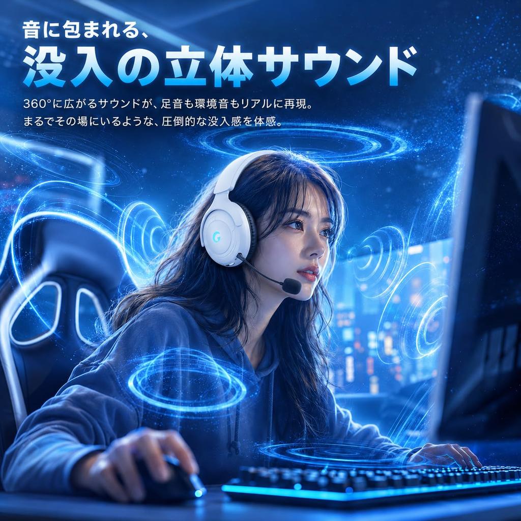 Gvyugke Wireless Gaming Headset with Active Noise Cancellation, Up to 45 Hours Playback, White