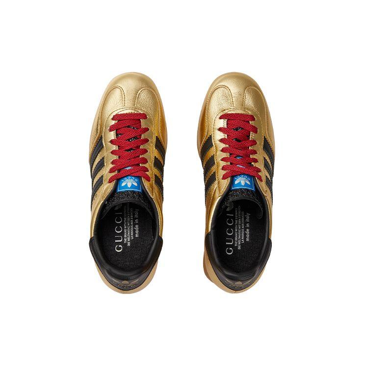 Adidas Originals Gazelle Leather Fashion Lace-Up Wedge Platform Shoes Women Shoes Gold 725628 AAA2M 8043