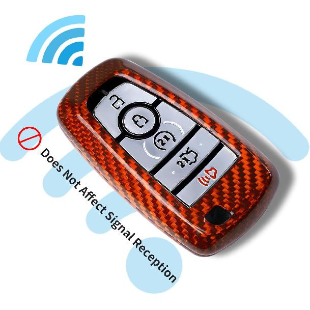 T-Carbon Fits Ford F150 Raptor Key Fob Cover With Keychain;Key Fob Case Compatible With Ford Bronco Raptor 2025;Glass Fiber Key Shell Protector Fits
