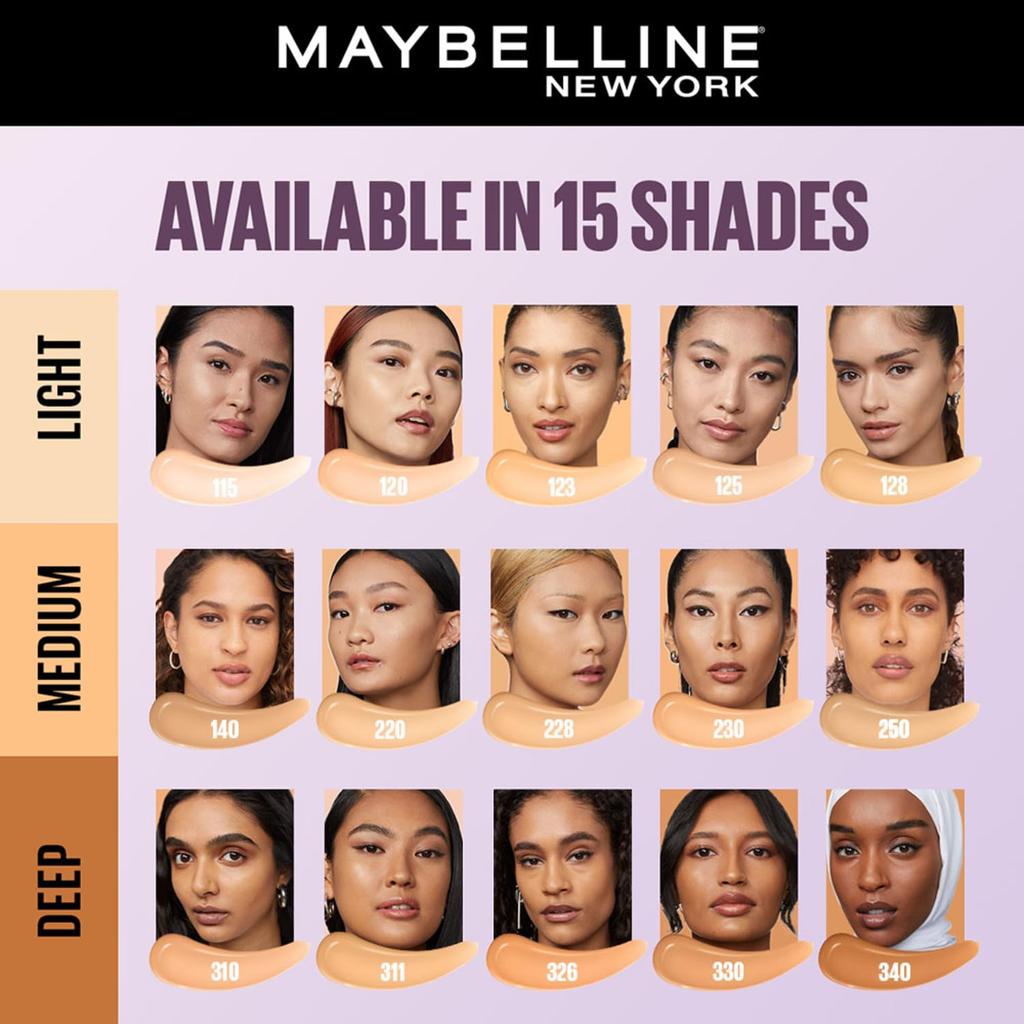 Maybelline Super Stay Lumi Matte Liquid Foundation 140 30H Wear Lightweight Full Coverage Soft Glow Finish Long Lasting Makeup Base 35ml