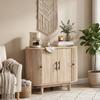 Living Room Sideboard, Oval, 4 Doors, Adjustable Shelves, 90 x 40 x 76 cm, Oak
