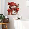 Christmas Snowman Wall Sticker Red Cap Removable PVC Wall Decor for Bedroom Living Room Entrance Hall Home Decor Wall Decal