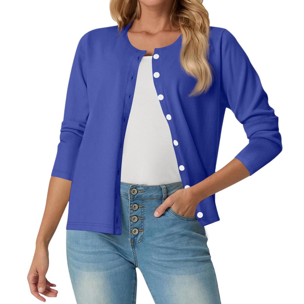 Women's Fashion Casual Comfortable Solid Color Cardigan Jacket