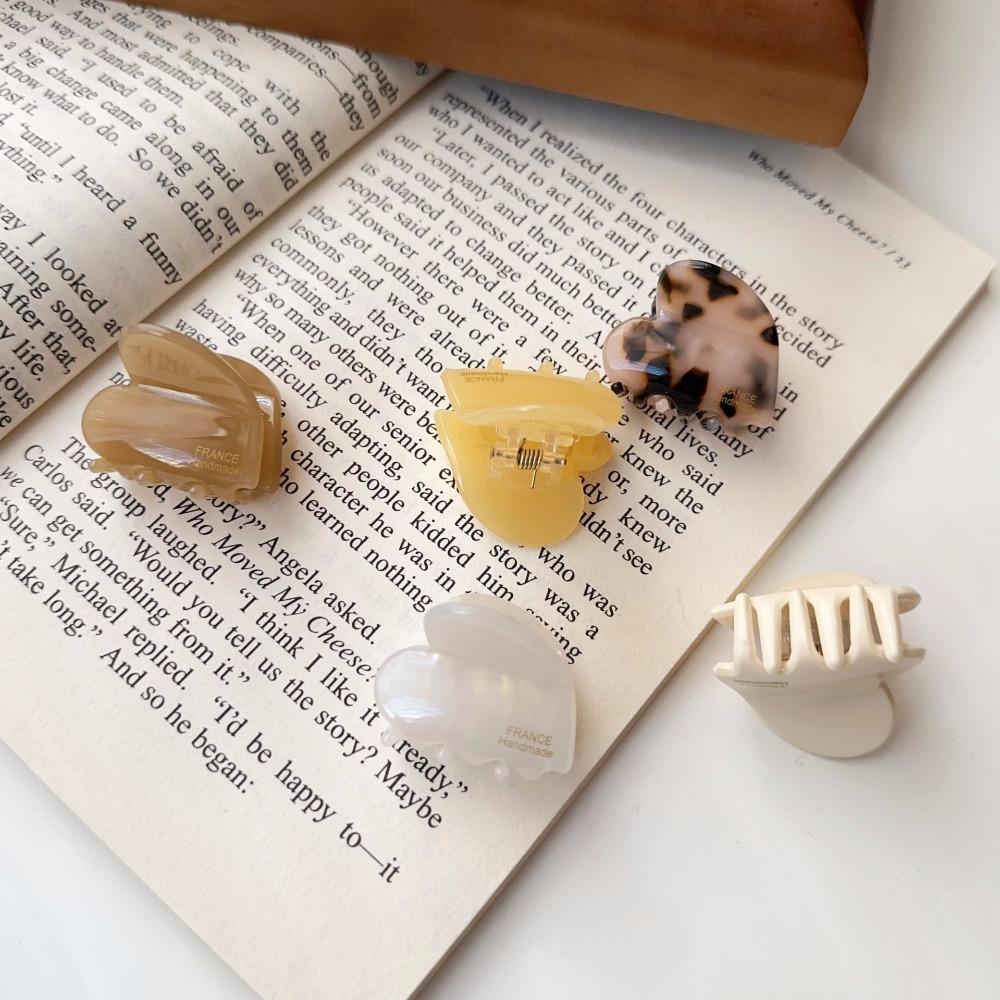Y2K Mini Hair Claw Acetic Acid Acetate Hair Clips Cute Love Heart Hair Claw  Girls