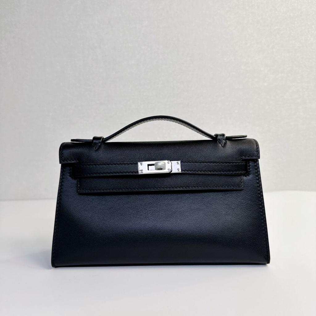 A Generation Of Fashionable Bag Top Layer Swift Cowhide Single Leather Handle Tote Bag Semi-Handmade Real Leather Handbag Mini Chain Bag Women's