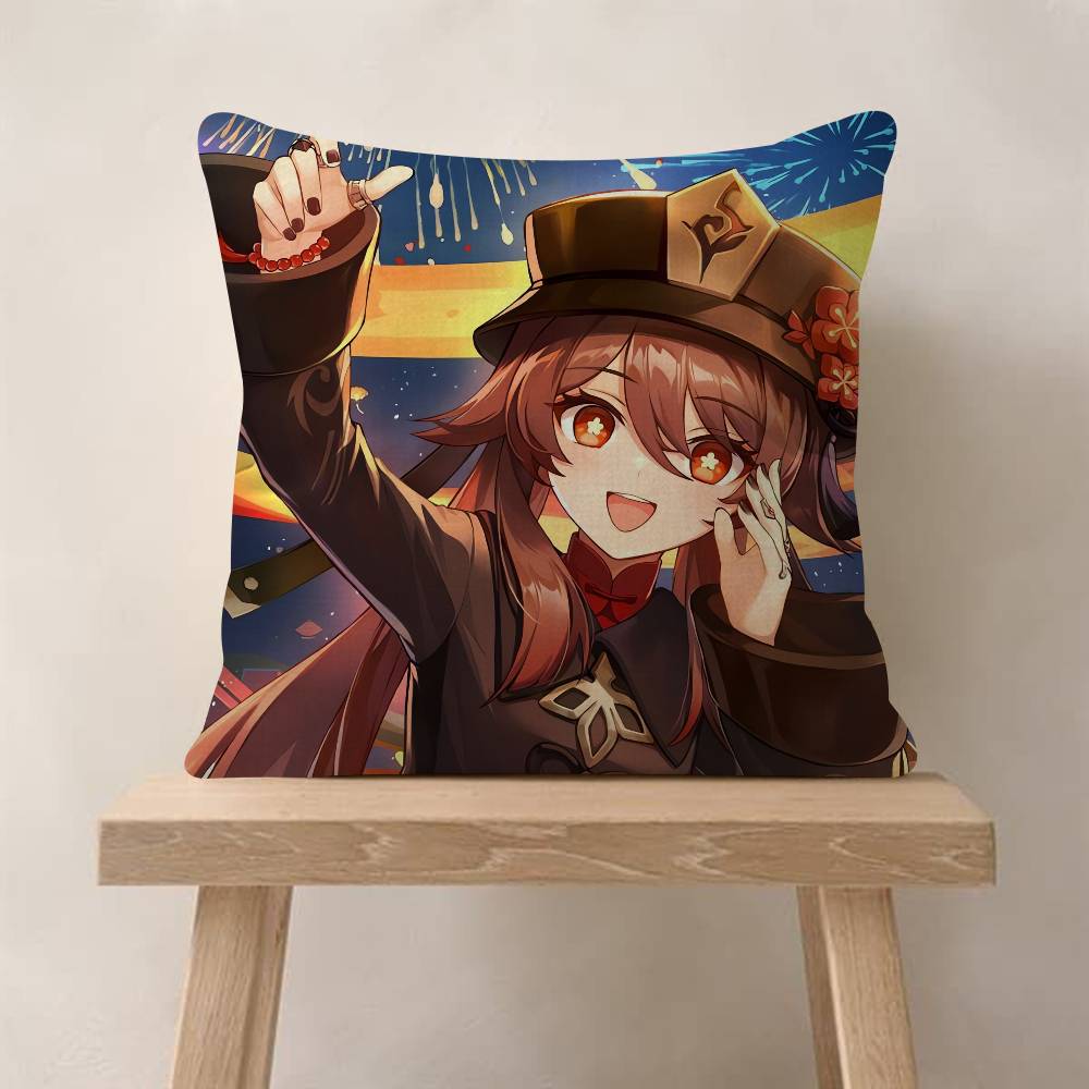 G-Genshin Impact Mualani Cushion Cover Decorative Pillow Sofa Home Decor Case Pillow Cases