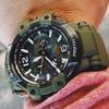 Casio G-SHOCK Serie Aerospaziale GRAVITYMASTER Potente Verde Oliva Stile Militare Professionale per il Volo Movimento al Quarzo Solare Resina GPW-1000KH-3A2021
