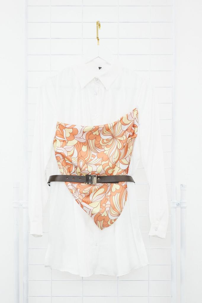 Women's Style Hijab Shirt White Accessory Shawl Detailed Woven Shirt