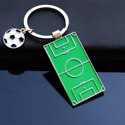 Metal Football Field  Key Chain Men's Small Gifts Soccer Key Ring