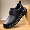 Fashion Forward Slip On All Black Mens Daily Wear Shoes Lightweight Plush Comfort Athletic Shoes For Middle Aged Elderly Dad Shoes