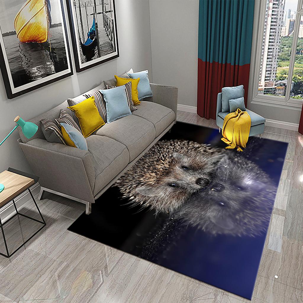 3D Hedgehog Carpet Cute Animal Rugs for Living Room Bedroom Floor Area Decor Mats Bathroom Toilet Door Entrance Non-slip Carpet