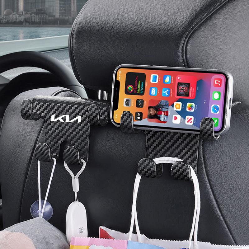 Car Interior Seat Back Hooks Double Hook Storage Accessories For KIA K9 Sportage Niro K5 Carnival EV6 EV9 EV3 K8 Stinger Forte