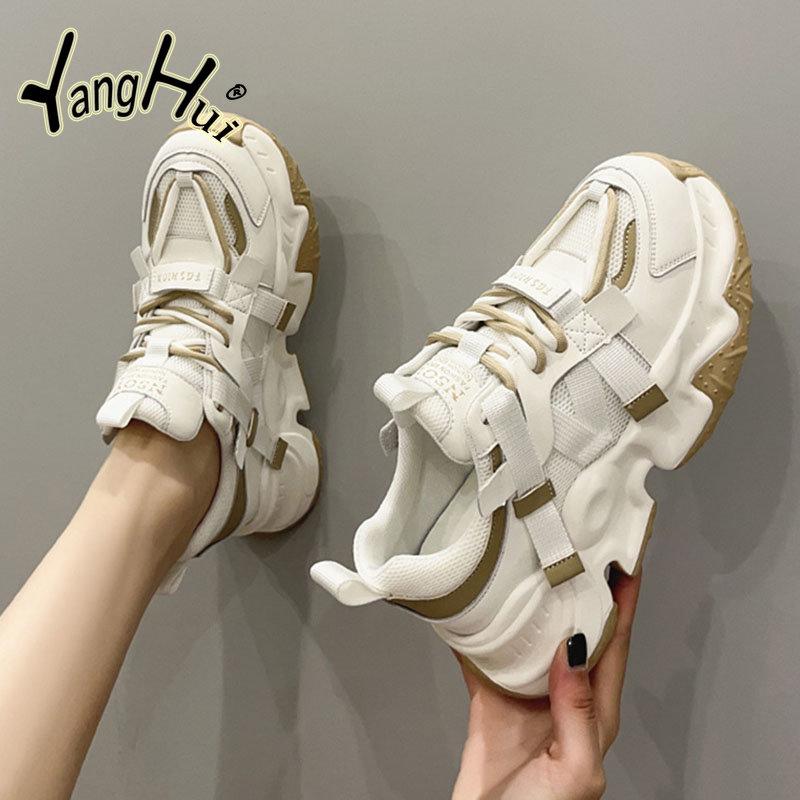 Breathable Comfortable Casual Women Sneakers 2024 New Fashion All-Match Increase Sports Women's Vulcanize Shoes Summer Spring