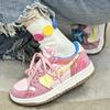Campus style graffiti single shoes women's 2025 spring new ins foreign style casual little white shoes Mori sports board shoes women