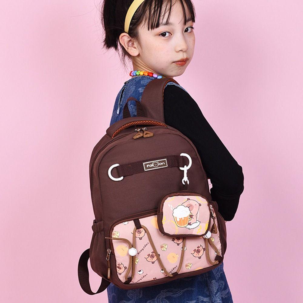 Fashionable Cartoon Nursery Backpack Adjustable Straps Double Shoulder Bag  Elementary School
