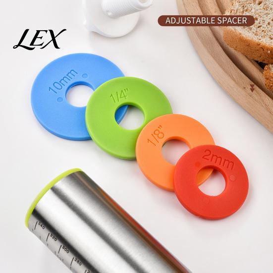 Non Stick Pastry Roller for Kitchen Rolling Pin with Thickness Rings, Ergonomic Measurement Markings Tool, Versatile Baking Supplies Non-Stick