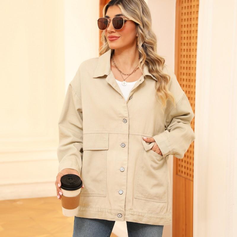 Womens Oversized Relaxed Fit Denim Jacket