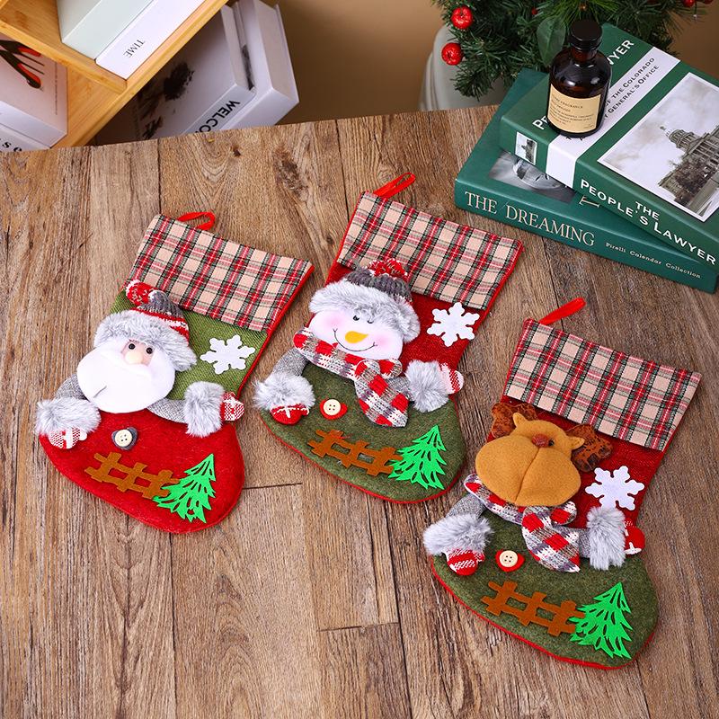 Medium Size Cartoon Santa Claus Sock Pendant Christmas Stocking Pendant Christmas Tree Pendant