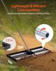Updated Lawn Leveling Rake with Roller, 30" X 10" Stainless Steel Lawn Leveler with 83.9" Adjustable Handle, Heavy Duty Yard Leveling Rake, Effort