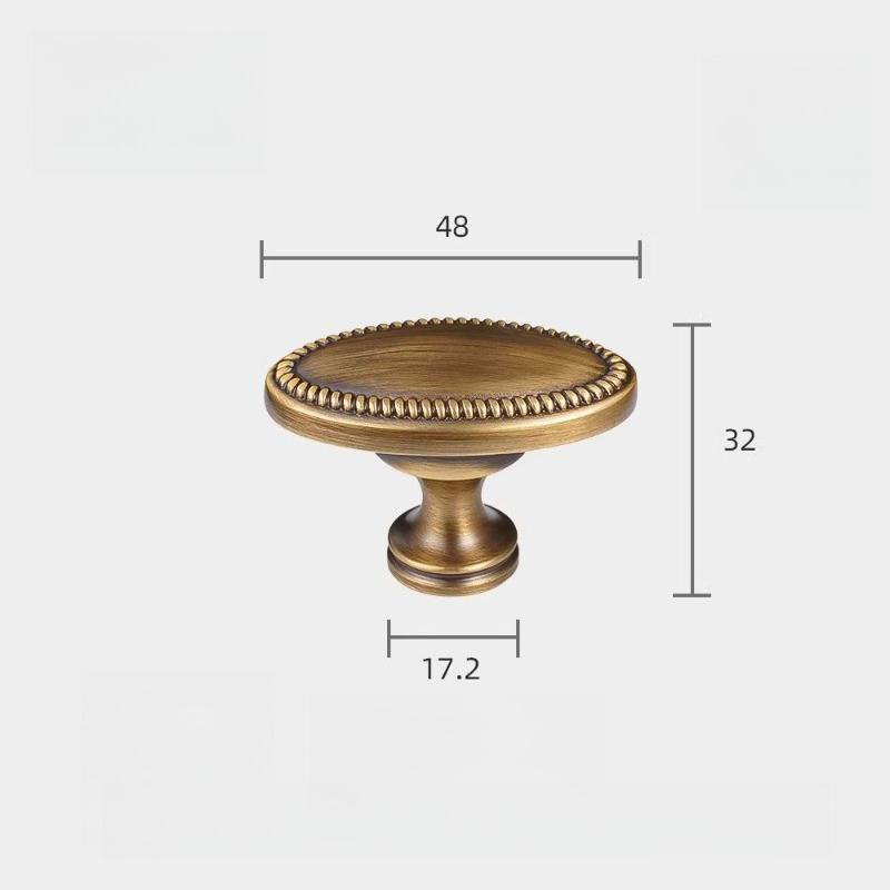 Solid Brass Furniture Handles French Vintage Design High Quality Knobs Cabinet Drawers T-bar Handle Wardrobe Bedroom Door Pulls