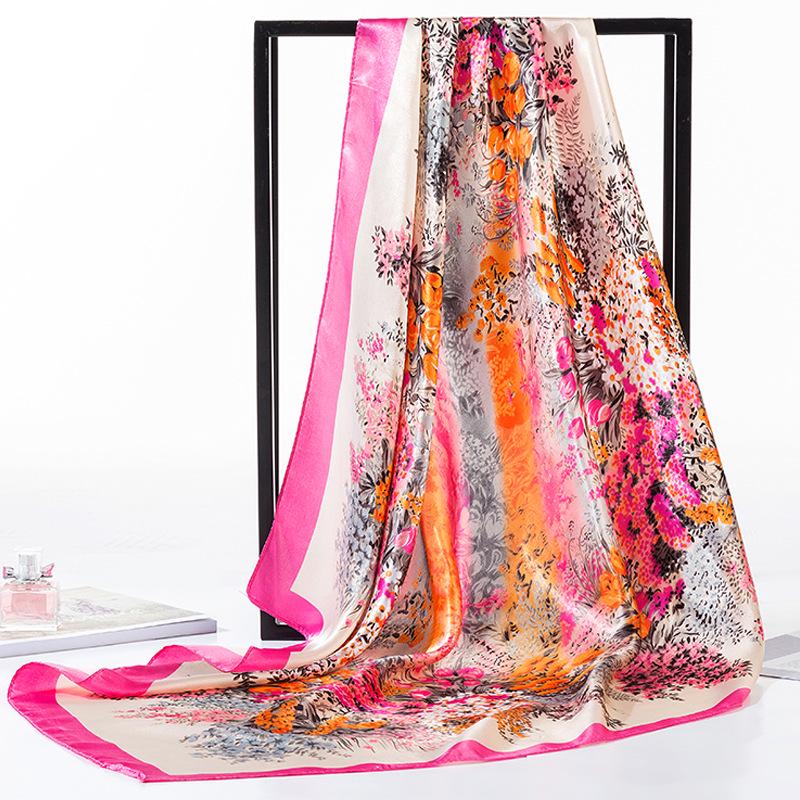 90 Large Silk Scarf for Women - Spring/Autumn Korean Style Satin Neckerchief, Mother's Day Gift