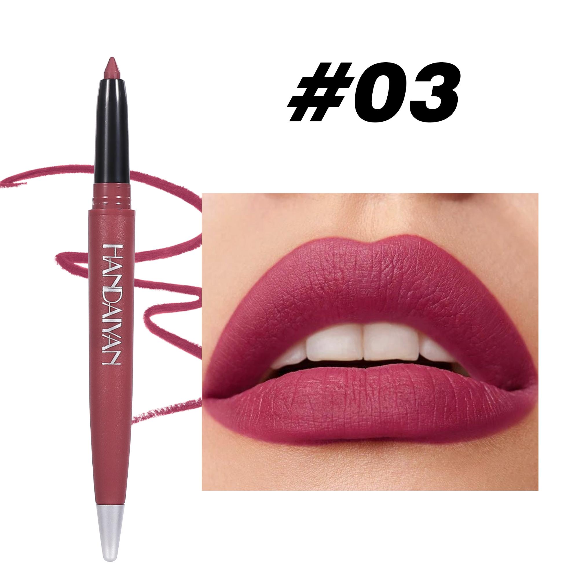 

Handaiyan 6 цветов матовая водостойкая бархатная нюдовая помада карандаш сексуальный красный розовый пигменты макияж стойкий профессиональный 03