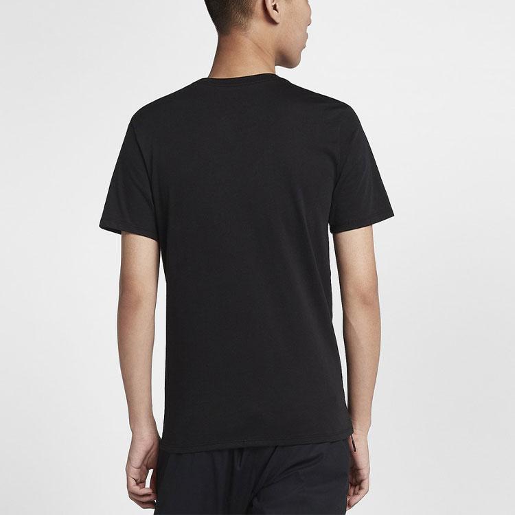 Nike Letter Print Casual Knit Breathable Short Sleeve T-Shirt Men Tops Black AQ5189-010