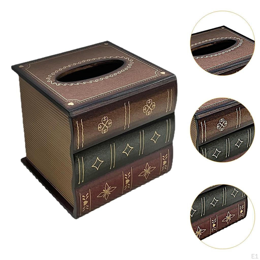 Pudełko na chusteczki Organizer na twarz W kształcie książki Etui na papier toaletowy Prostokątne dla