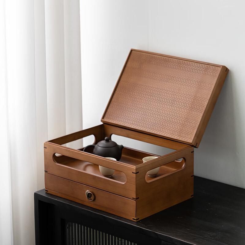 Aufbewahrungsbox für Bambus-Teeset