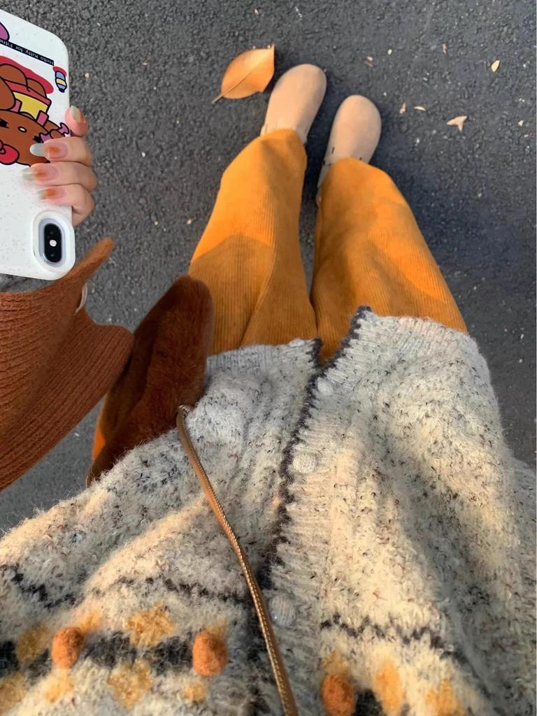 Retro kardigán Fair Isle: Mäkký úpletový sveter s krátkym rukávom, kórejský dizajn na jeseň/zimu