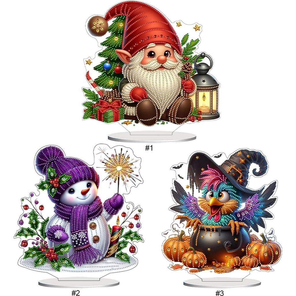 2D Flat DIY Table Top Diamond Painting Ornament Kits 5D DIY Diamond Art Tabletop Decorations for Home Office Desktop Decor