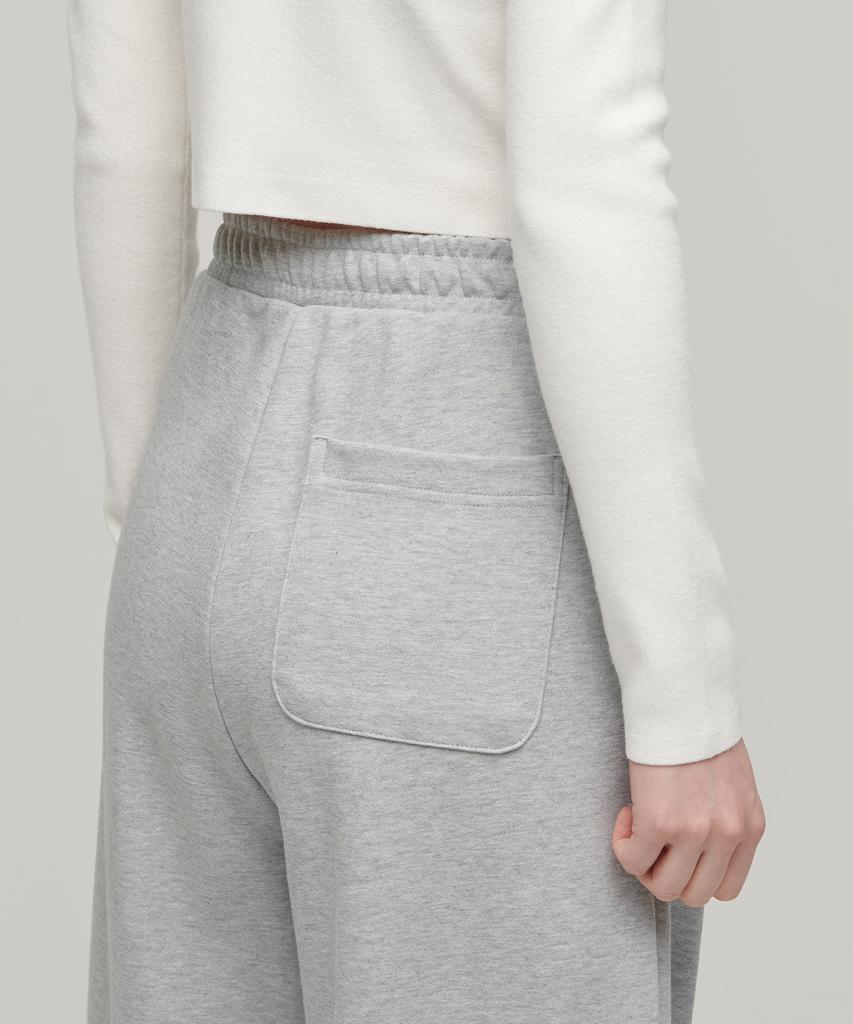 MUSINSA STANDARD WOMAN Women'S Double Knit Two-Tuck Wide Lounge Sweatpants [Medium Grey]
